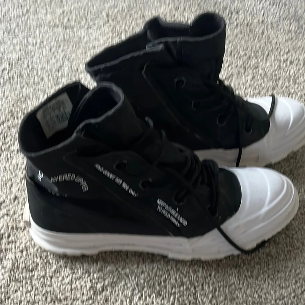 Converse All-Star Black and White High-Top Athletic Shoes - Picture 3 of 8